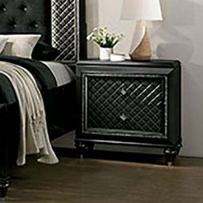 Furniture Of America Demetria Contemporary Solid Wood, Others Metallic Gray Night Stand | CM7584N