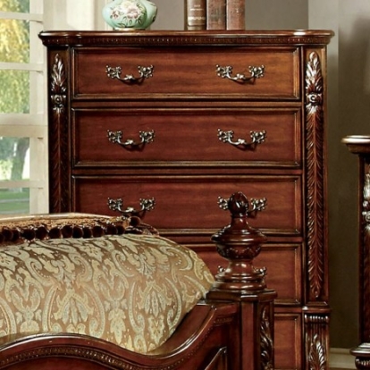 Furniture Of America Arthur Traditional Solid Wood, Wood Veneer, Others Brown Cherry Chest | CM7587C
