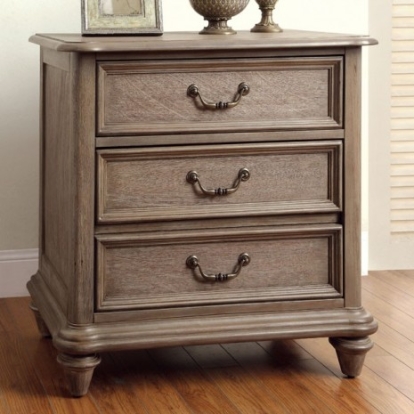 Furniture of America Belgrade Rustic Solid with Wood Veneer Rustic Natural Night Stand Model CM7611N