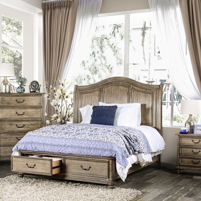 Belgrade I Rustic Natural Tone Queen Bed Model CM7613Q-BED by Furniture of America