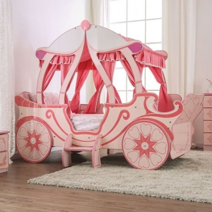 Furniture Of America Arianna Novelty Mdf, Particle Board, Others Pink Twin Bed | CM7630-BED