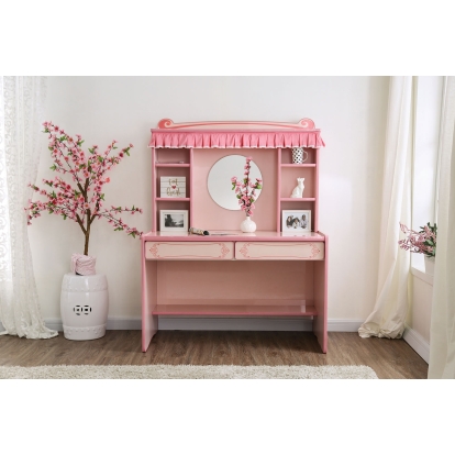 Mirror Desk & Hutch Pink Desk Model CM7631DK-SET by Furniture of America