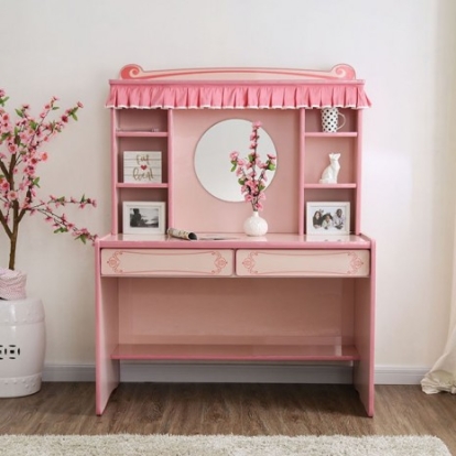 Furniture of America Rheanna Novelty Mdf Particle Board Pink Desk Model CM7631DK-SET