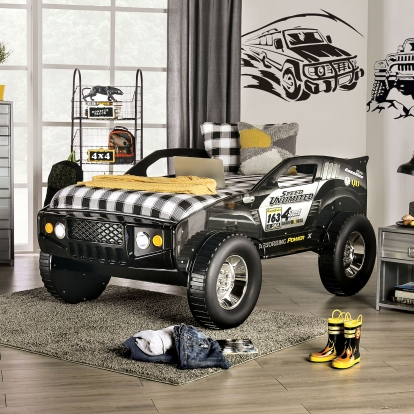 Speed Jump Black Black Twin Bed Model CM7641-BED by Furniture of America
