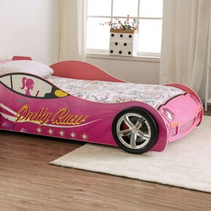 Furniture of America Velostra Novelty Mdf Particle Board Pink Twin Bed Model CM7642-BED