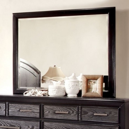 Furniture of America Bridger Contemporary Solid with Wood Veneer Gray-Black Mirror Model CM7680M