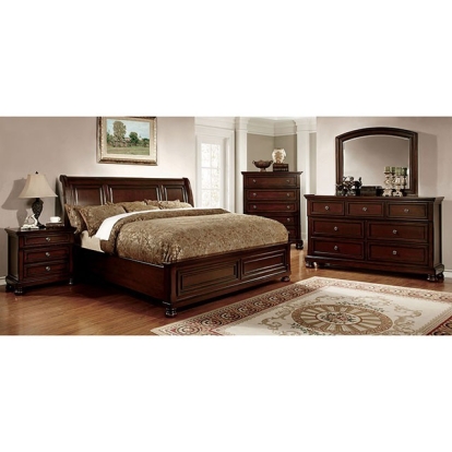 Northville Dark Cherry 5 Piece Queen Bedroom Set with 2 Night Stands Model CM7682Q-5PC-2NS by Furniture of America