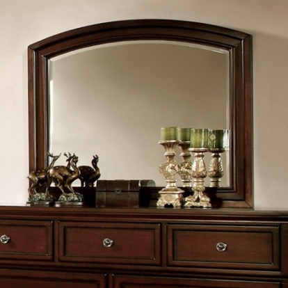 Furniture of America Northville Transitional Solid with Wood Veneer Dark Cherry Mirror Model CM7682M