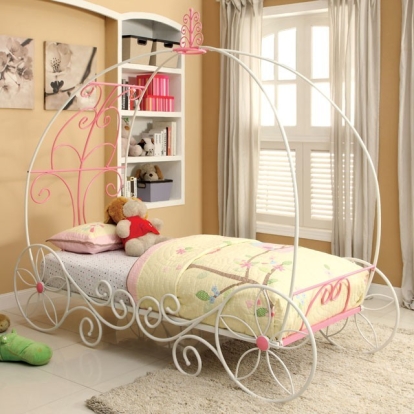Furniture of America Enchant Novelty Metal Pink-White Bed Model CM7705