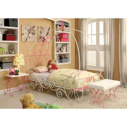 Enchant Pink/White Twin Bed Model CM7705 by Furniture of America