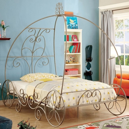 Furniture of America Enchant Novelty Metal Champagne Bed Model CM7705CPN-Twin Bed