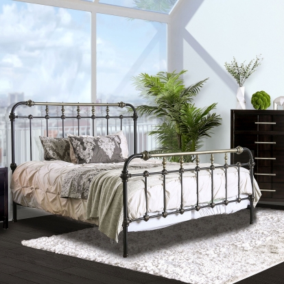 Riana Antique Black Metal Full Bed Model CM7733F by Furniture of America