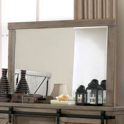 Furniture of America Bianca Rustic Solid with Wood Veneer Gray Mirror Model CM7734GY-M