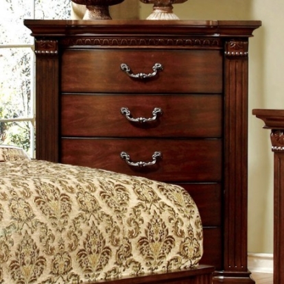 Furniture Of America Grandom Traditional Solid Wood, Wood Veneer, Others Cherry Chest | CM7736C