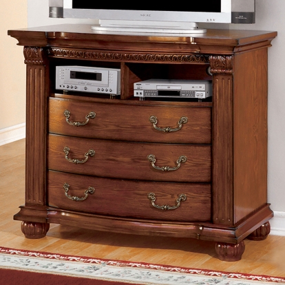 Bellagrand Antique Tobacco Oak Media Chest Model CM7738TV-DR by Furniture of America