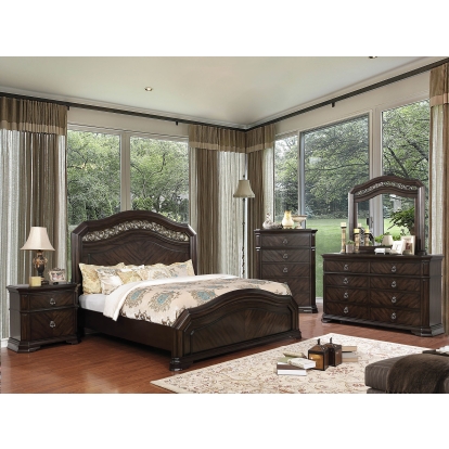 Calliope Espresso 4 Piece Queen Bedroom Set Model CM7751Q-4PC by Furniture of America