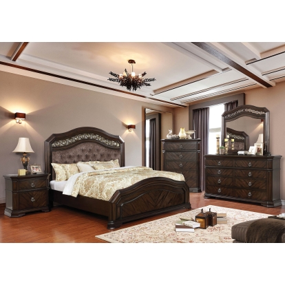 Calliope Espresso 4 Piece Queen Bedroom Set Model CM7752Q-4PC by Furniture of America