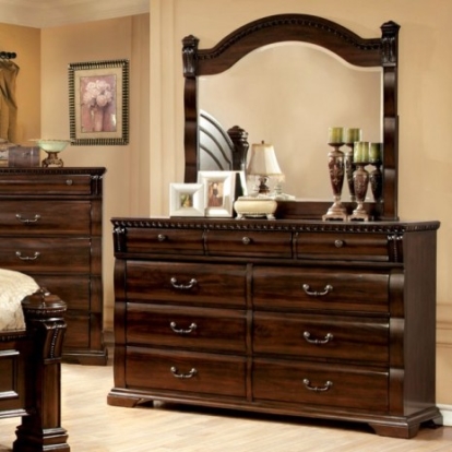 Furniture of America Burleigh Transitional Solid with Wood Veneer Cherry Dresser Model CM7791D