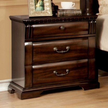 Furniture Of America Burleigh Transitional Solid Wood, Wood Veneer, Others Cherry Night Stand | CM7791N