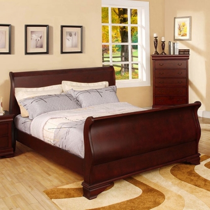 Furniture of America Laurelle Transitional Array Cherry Bed Model CM7815-Queen Bed