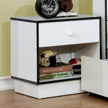 Furniture Of America Bobbi Contemporary Solid Wood, Wood Veneer, Others Blue/White Night Stand | CM7852BL-N