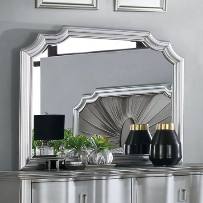 Furniture of America Aalok Glam Solid with Wood Veneer Silver Mirror Model CM7864M