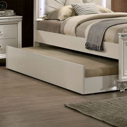 Furniture of America Allie Contemporary Solid with Wood Pearl White Trundle Model CM7901TR