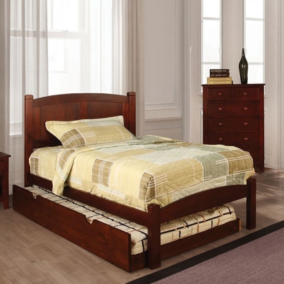 Furniture of America Cara Cottage Solid with Wood Veneer Cherry Bed Model CM7903CH-Twin Bed