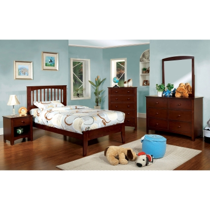 Pine Brook Cherry 4 Piece Full Bedroom Set Model CM7908CH-F-7905-4PC by Furniture of America