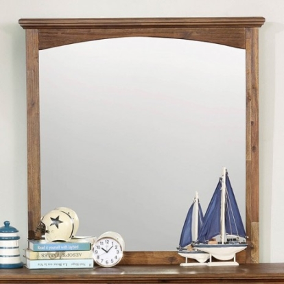 Furniture of America Colin Transitional Solid with Wood Veneer Dark Oak Mirror Model CM7909A-M