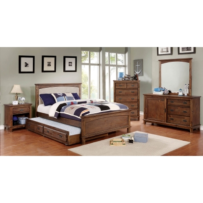Colin Dark Oak 4 Piece Full Bedroom Set Model CM7909A-P-F-4PC by Furniture of America