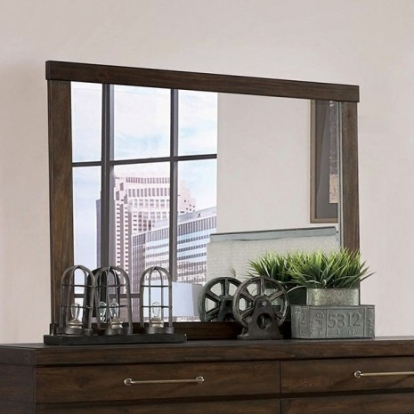 Furniture of America Maggie Transitional Solid with Wood Veneer Walnut Mirror Model CM7919M