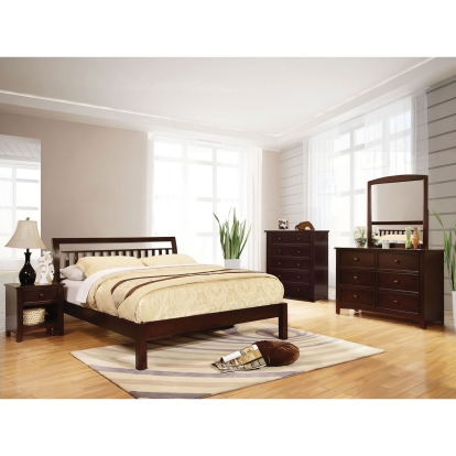 Corry Dark Walnut 4 Piece Queen Bedroom Set Model CM7923EX-Q-4PC by Furniture of America