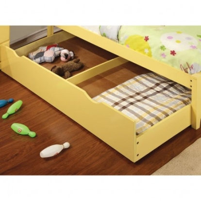 Furniture Of America Prismo Transitional Solid Wood, Wood Veneer, Others Yellow Trundle | CM7941YW-TR
