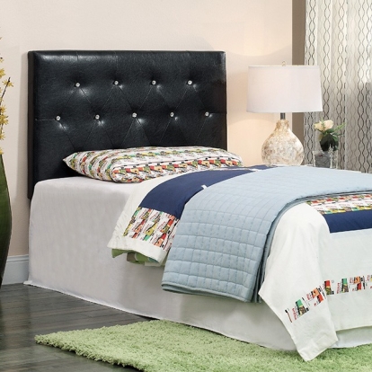 Furniture of America Velen Contemporary Leatherette Solid with Wood Black Headboard Model CM7949BK-HB