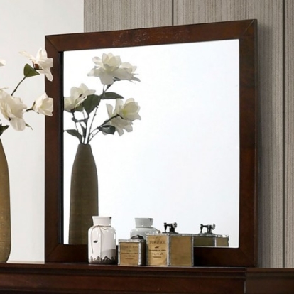 Furniture of America Louis Philippe Transitional Solid with Wood Veneer Dark Cherry Mirror Model FM7866CH-M
