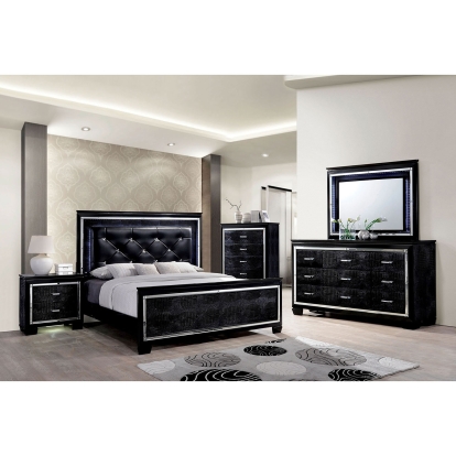 Bellanova Black 4 Piece Queen Bedroom Set Model CM7979BK-Q-4PC by Furniture of America