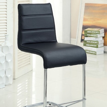 Furniture Of America Mauna Contemporary Black Black Counter Ht. Chair (2/Box) | CM8371BK-PC-2PK