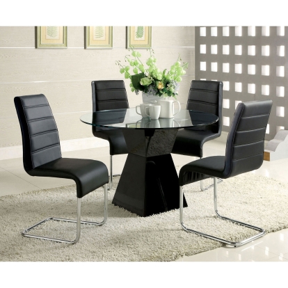 Mauna Black Round Dining Table Model CM8371BK-T-TABLE by Furniture of America