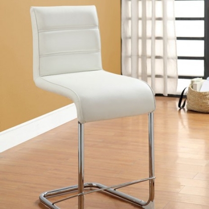Furniture Of America Mauna Contemporary White White Counter Ht. Chair (2/Box) | CM8371WH-PC-2PK