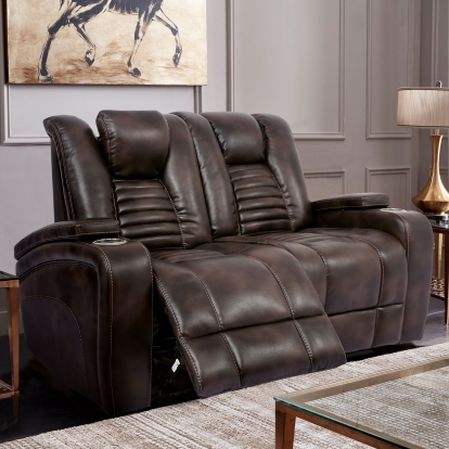 Abrielle Dark Brown Dual Power Loveseat Model CM9902-LV by Furniture of America