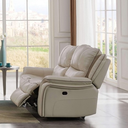 Furniture of America Henricus Transitional Fabric Solid with Wood Beige Loveseat Model CM9911BG-LV