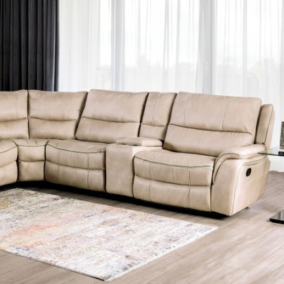 Furniture of America Jerominus Transitional Fabric Solid with Wood Beige Sectional Model CM9912BG-SECT