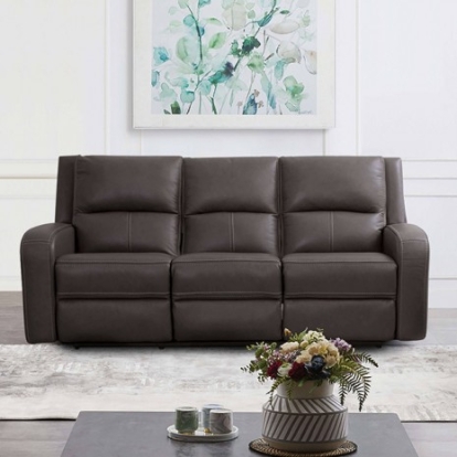 Furniture of America Vasilios Transitional Breathable Leatherette Solid with Wood Gray Power Sofa Model CM9914GY-SF-PM