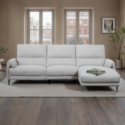 Furniture Of America Brande Contemporary Chenille, Foam, Hardwood, Metal Light Gray Power Sectional, Right Chaise | CM9938LG-SECT-PM-R
