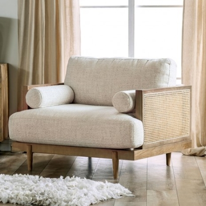Furniture Of America Alesund Mid-Century Modern Fabric, Solid Wood, Others Light Oak/Beige Chair | CM9981-CH