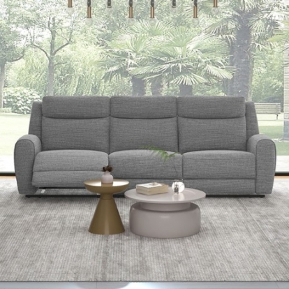 Furniture of America Antonius Contemporary Fabric Foam Metal with Wood Gray Manual Recliner Sofa Model CM9985GY-SF-M