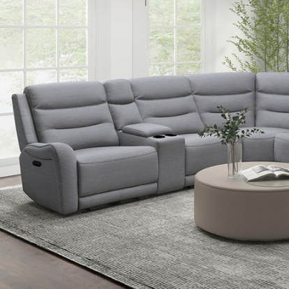 Furniture Of America Matthias Transitional Fabric Gray Motion Sectional | CM9987GY-M-SECT
