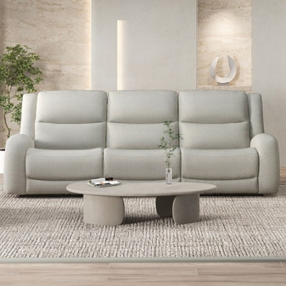 Furniture of America Giraldus Transitional Fabric Beige Manual Recliner Sofa Model CM9988BG-SF-M