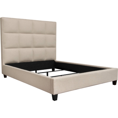 Diamond Sofa DEVONEKBEDSD Devon Eastern King Bed Grid Tufted Sand Fabric